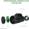 HD Monocular Telescope Professional 80x100 BAK4 Super Telescope Zoom Monocular Portable Telescope with Smartphone Holder and view 2