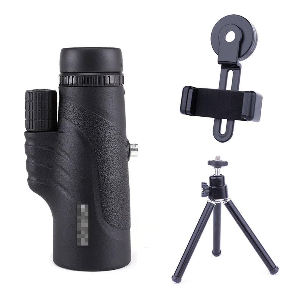 1042 Monocular Telescope, with Smartphone Stand Tripod Adult HD Monocular Telescope High Power Outdoor Monocular Suitable for Bird Watching Hiking Concert