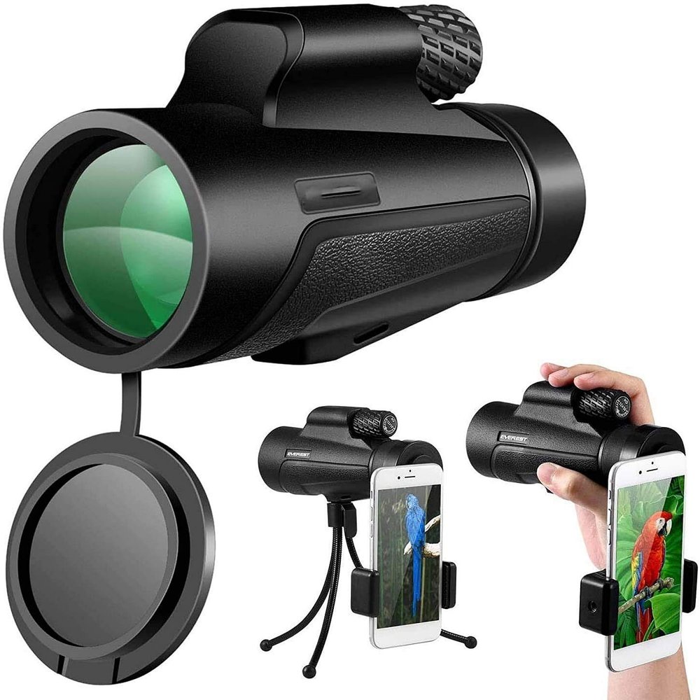 Monocular Telescope, 12X50 High Power HD Monocular with Phone Holder Tripod - Waterproof Durable and Clear FMC BAK4 Prism for Bird Watching Camping Hiking Match Double The Comfort