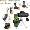 Monocular Telescope, 40 x 60 High Power BAK4 Prism & FMC HD Monocular IPX5 Waterproof with Smartphone Holder & Tripod, for Smartphone Bird Watching, Camping, Wildlife Landscape, Match Double The view 4