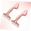 Didiseaon 2pcs Double-Headed Tile Cleaning Brushes for Bathroom Glass Scrubber Tool Pink Convenient for Hard Reach Corners for Toilets and Floors view 2