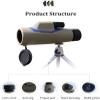 Monocular HD Telescope Waterproof Fogproof Outdoor 10 X 42 BAK4 Monocular Camping Hiking HD l Telescope Eyepiece Black Green view 4