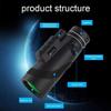 40x60 Monocular Telescope, Monocular for Mobile Phone Night Vision Professional Handheld HD Outdoor Monocular for Hunting Hiking - Double The Comfort view 3