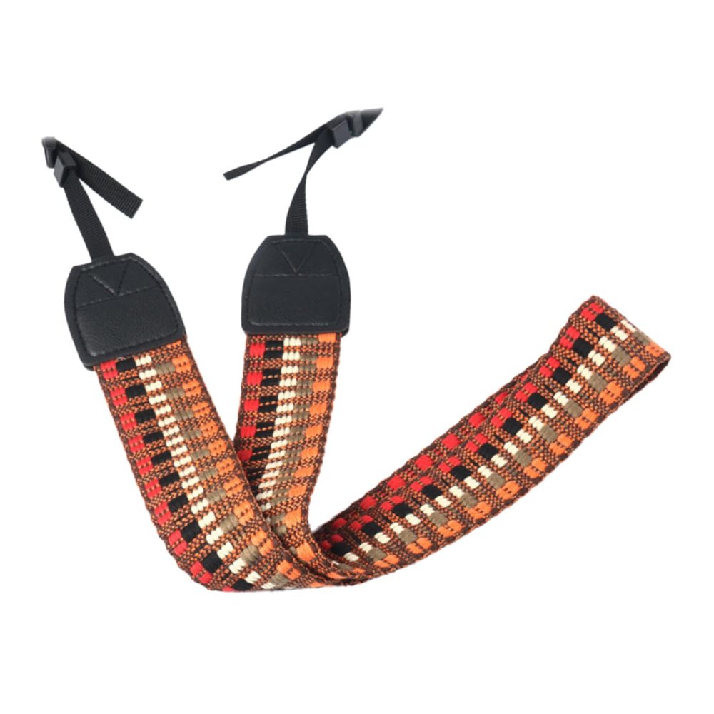 Mikikit Vintage Dslr Camera Strap Crossbody Design for Outdoor Travel Durable Woven Suitable for Men Women Orange