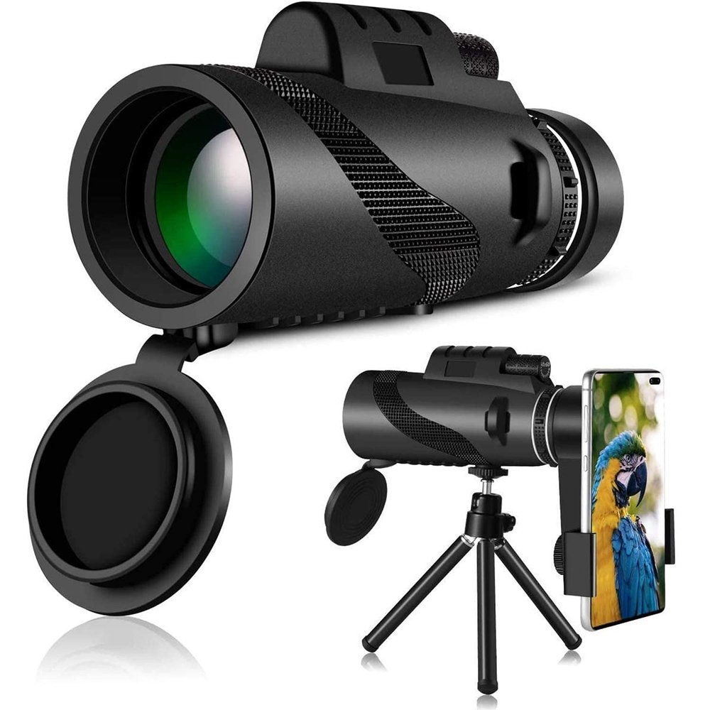 GeRRiT Monocular Telescope for Smartphone, 40X60 Monocular Eyepiece Telescope with Smartphone Holder and Tripod for Bird Watching/Camping/Hiking/Travelling/Hunting