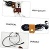 DOITOOL 10pcs Leather Cable Straps Clips Handmade Leather Cord Organizer for USB Cables Headphone Winder Soft Elastic Design for Travel Home Office Use view 2