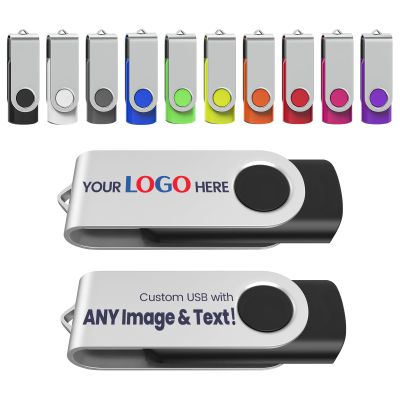 Personalized Flash Drives 256MB, Wooolken Customizable USB 2.0 Thumb Drives 10/20/50/100 Pack, Logo Memory Stick Custom Flash Drive Engraved Logo (Mixcolors)