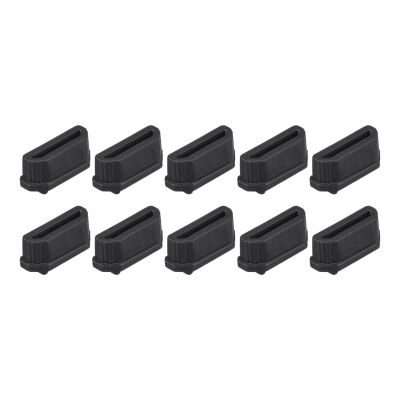 Rebower Anti Dust Cap Cover Silicone Micro Male Port,[for Micro Female Port,for Laptop Port] - 11 x 1.3mm/Black/10 Pcs