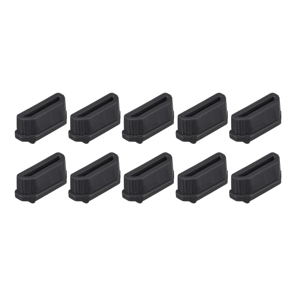 Rebower Anti Dust Cap Cover Silicone Micro Male Port,[for Micro Female Port,for Laptop Port] - 11 x 1.3mm/Black/10 Pcs