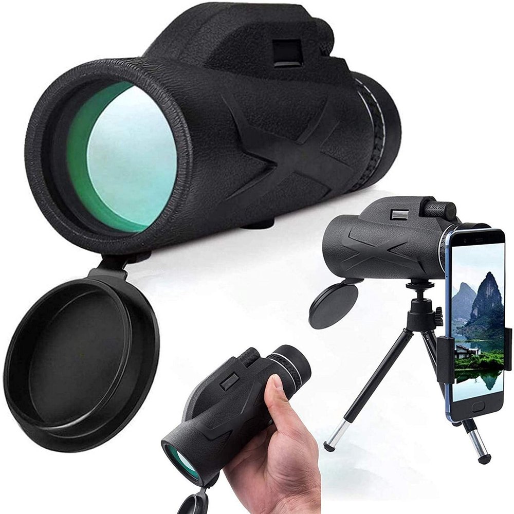 Monocular Telescope 80X100 High Power HD Monocular, with Smartphone Holder Tripod Waterproof Monocular with for Bird Watching, Travel,Hiking, Camping