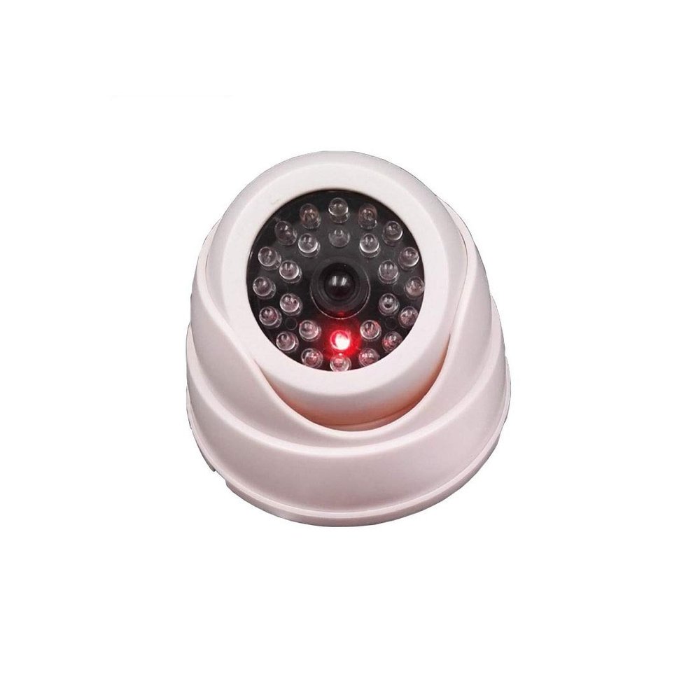 Dummy Camera Fake Security Dome Flashing Red Light Outdoor Dome Simulation Video Surveillance Camera