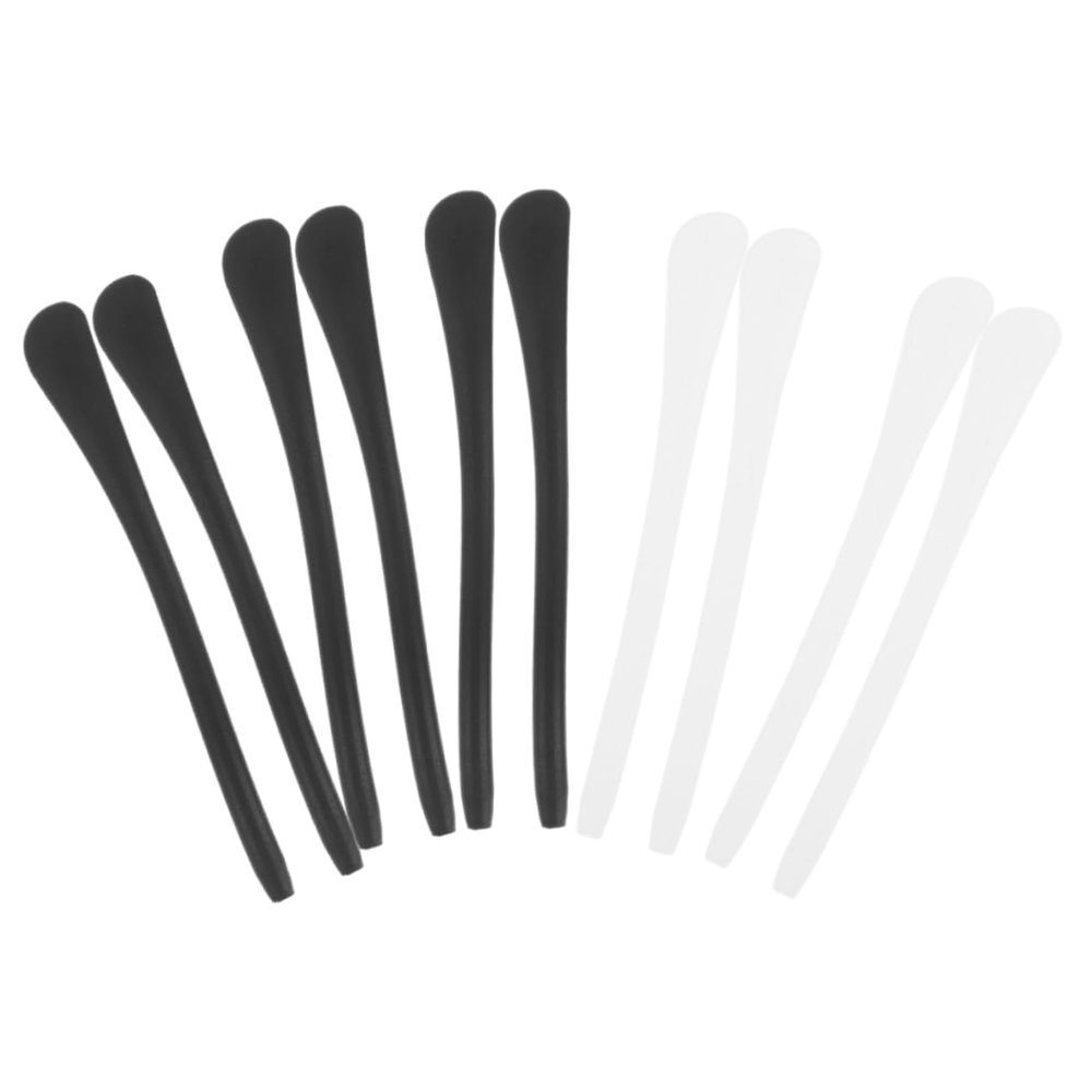 IWOWHERO 5pairs Silicone Eyeglass End Tips Comfortable Wear-Resistant Leg Covers for for Sports and Outdoor Activities Black White
