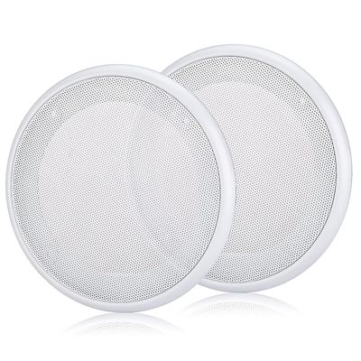 Unifizz 2PCS 6.5in Car Ceiling Speaker Grille Covers - White Round Commercial Speaker Grill for 6.5 Inch Speaker - Speaker Decorative Ring DIY Accessory
