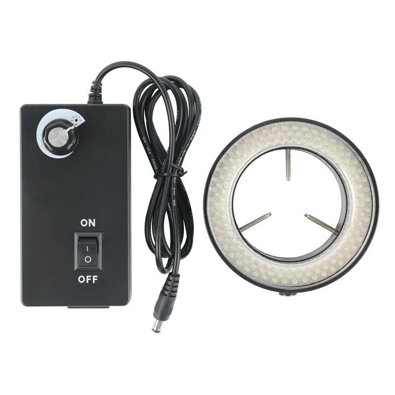 Joebo Microscope Kit 144/60 LED Ring Light Adjustable Lamp 6500K 110V 220V for Industrial Stereo Trinocular Microscope Monocular Video H_DMI Camera Microscope Lens Adapters (Color : 144 LED)