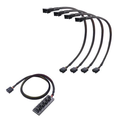 1# Cable Matters PC Case PWM Fan Hub 2# Cable Matters 4-Pack, PWM 4 Pin Fan Extension Cable - 12 inches