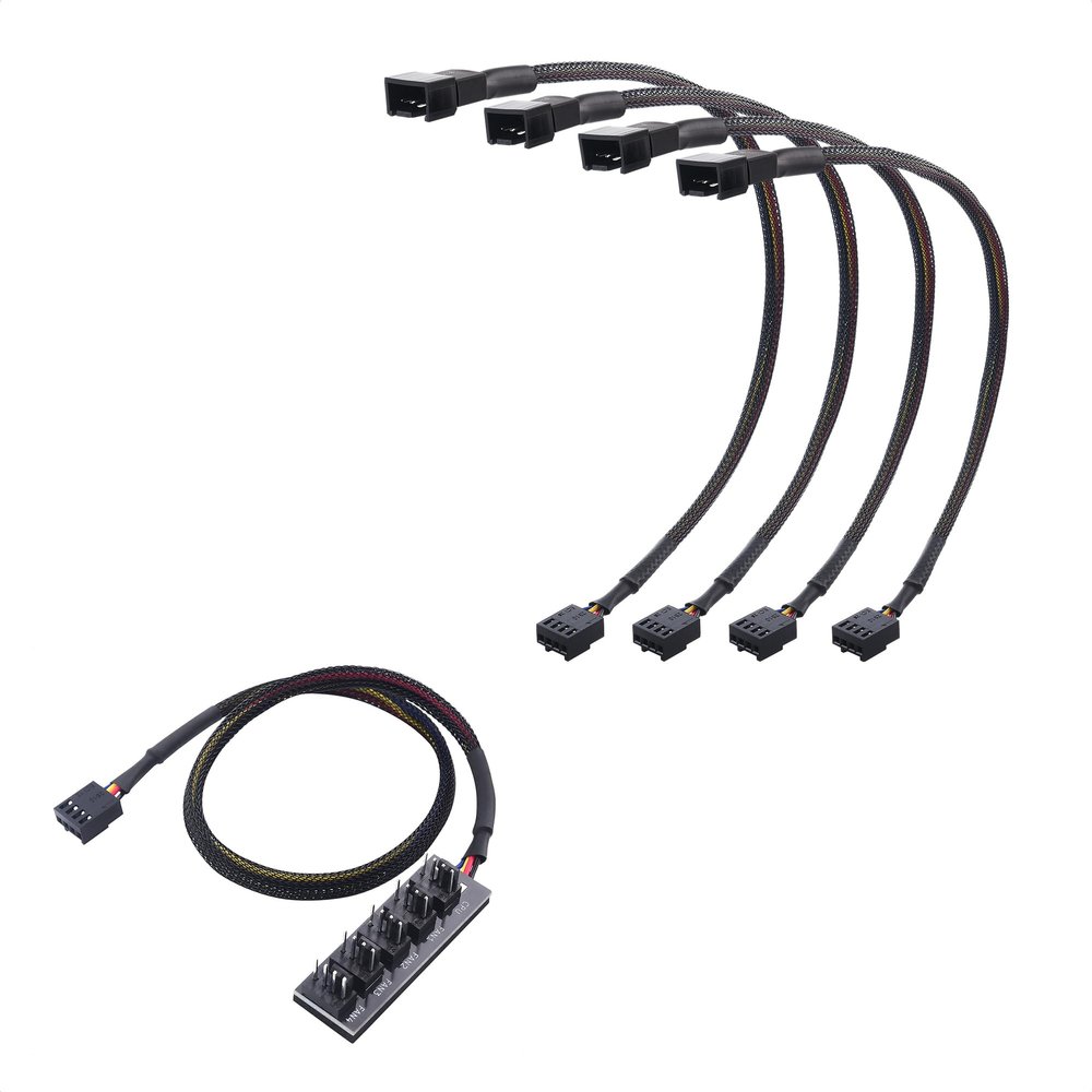1# Cable Matters PC Case PWM Fan Hub 2# Cable Matters 4-Pack, PWM 4 Pin Fan Extension Cable - 12 inches