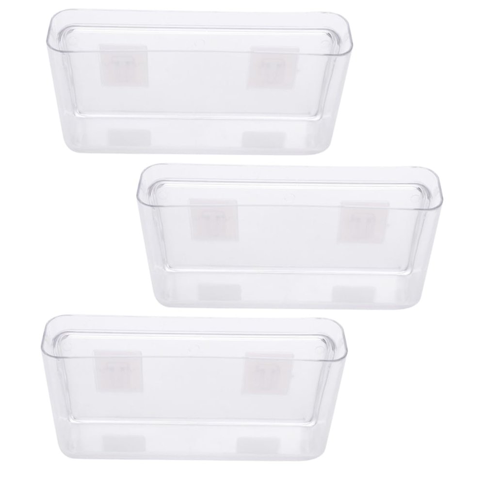 Parliky 3pcs Wall-mounted Storage Box for Remote Controls Phones Punch Organizer Design for Living Bedroom Easy Installation Space-saving