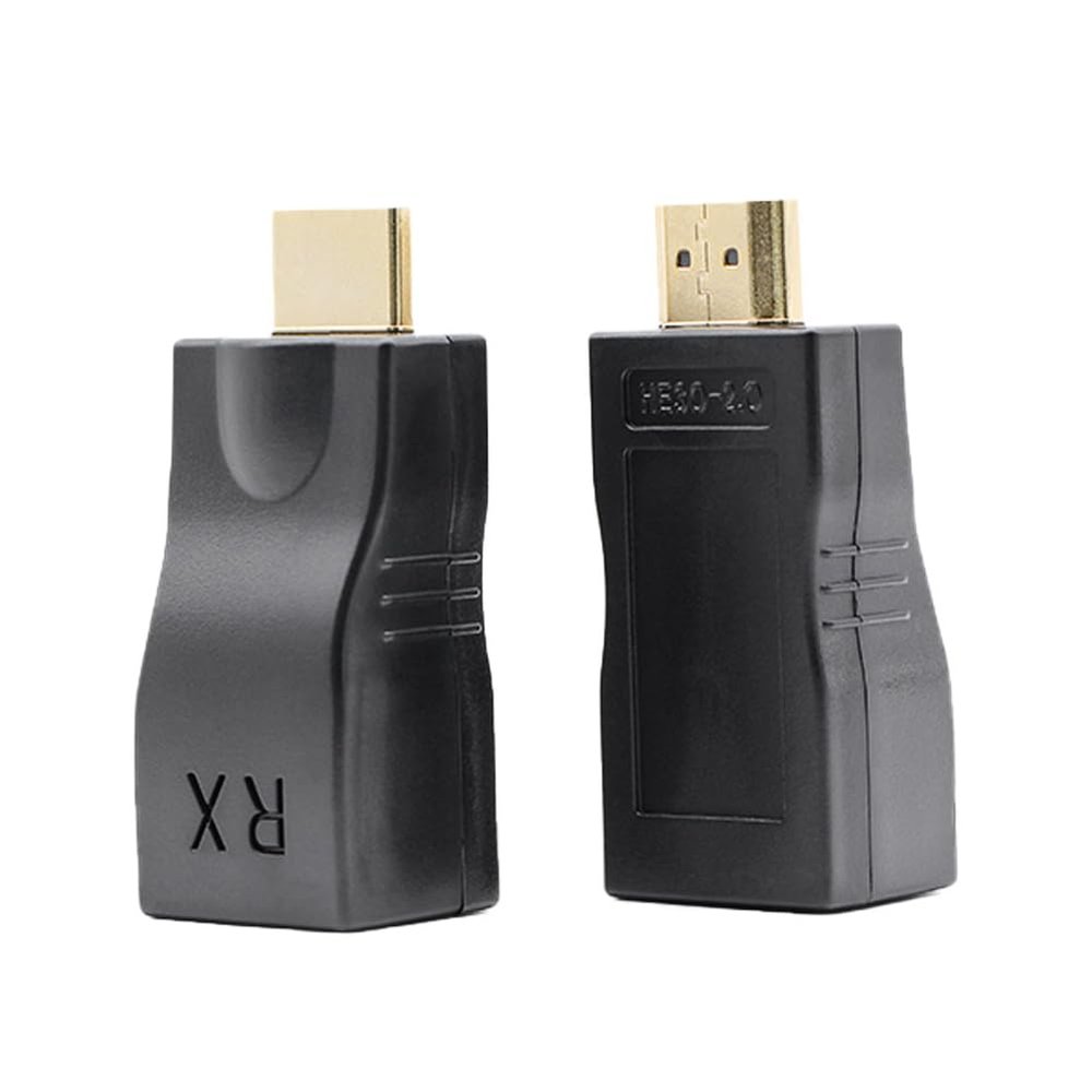 BudgetBundles US 1080P HDMI Extender to RJ45 Over Cat 5e/6 Network LAN 4K Ethernet Adapter (Black 1 Pack)