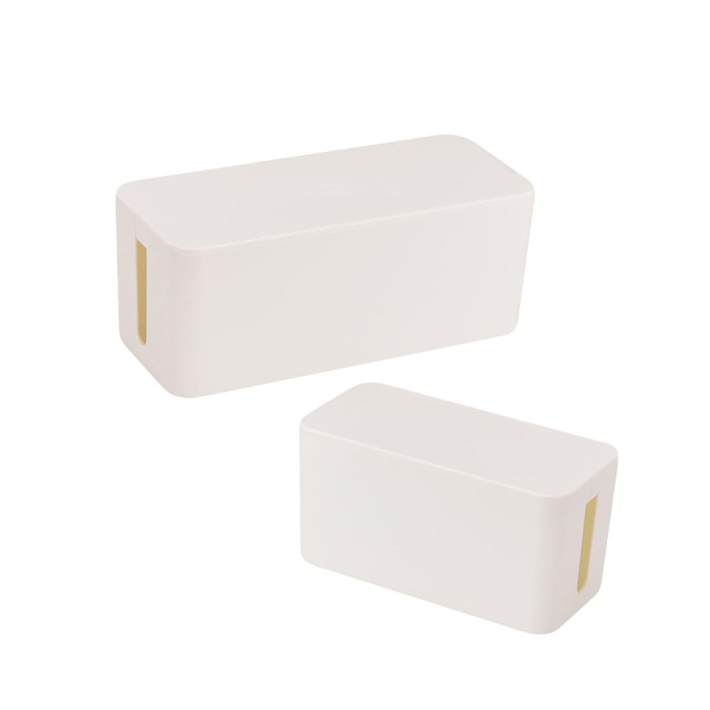 Homoyoyo 2pcs Cable Holder Outlet Covers Proofing Desk Cable Management Box Safe Plastic Material Wire Management Organizer for Home Office