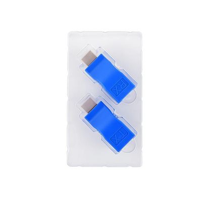 BudgetBundles US 1080P HDMI Extender to RJ45 Over Cat 5e/6 Network LAN 4K Ethernet Adapter (Blue 1 Pack)