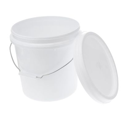 ULTECHNOVO 1.5 Gallon Plastic Bucket with Airtight Lid - Small Paint Pail - White Plastic Bucket with Handle and Lid Household Accessories, 20.8X20.8cm