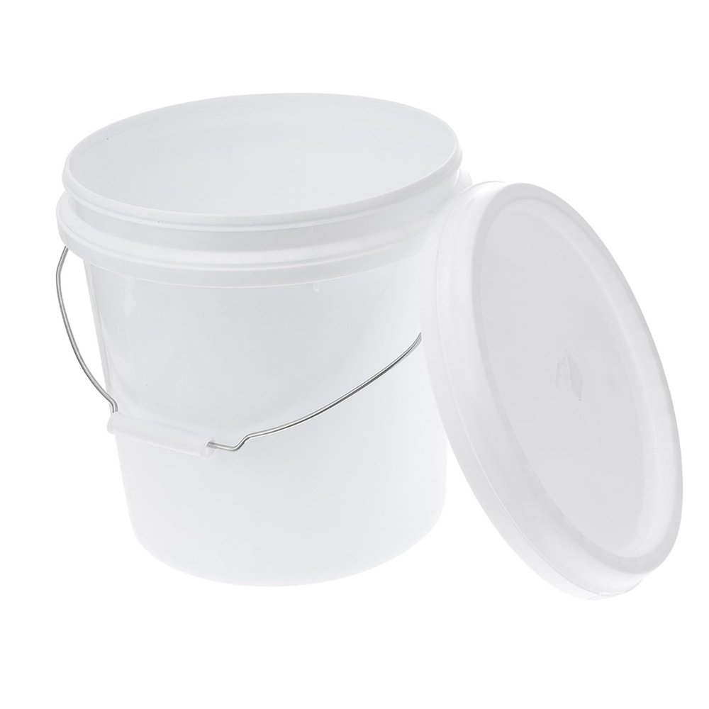 ULTECHNOVO 1.5 Gallon Plastic Bucket with Airtight Lid - Small Paint Pail - White Plastic Bucket with Handle and Lid Household Accessories, 20.8X20.8cm