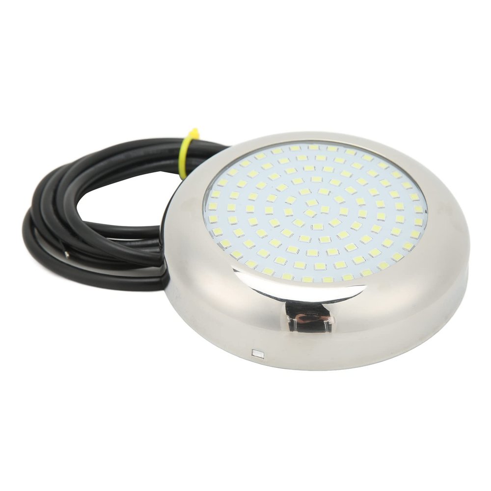 Pilipane High Brightness 4in LED Underwater Light, LED Underwater Light 12V, Watertight Underwater Lamp, Boat Transom Fishing Light IP68 Watertight Marine Lamp (White)