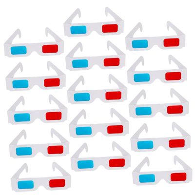 Homoyoyo 40pcs Cardboard Frames 3D Stereoscopic Glasses for Movies Anaglyph Glasses Stereoscopic Viewing