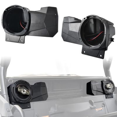 POKIAUTO UTV Speaker Enclosures for 2024+ Polaris RZR, Rear Seat Speaker Pods Mounts Brackets Support 6.5" Speakers for Polaris RZR XP 1000/ XP 4 1000 2024 2025 Accessories(2PCS)