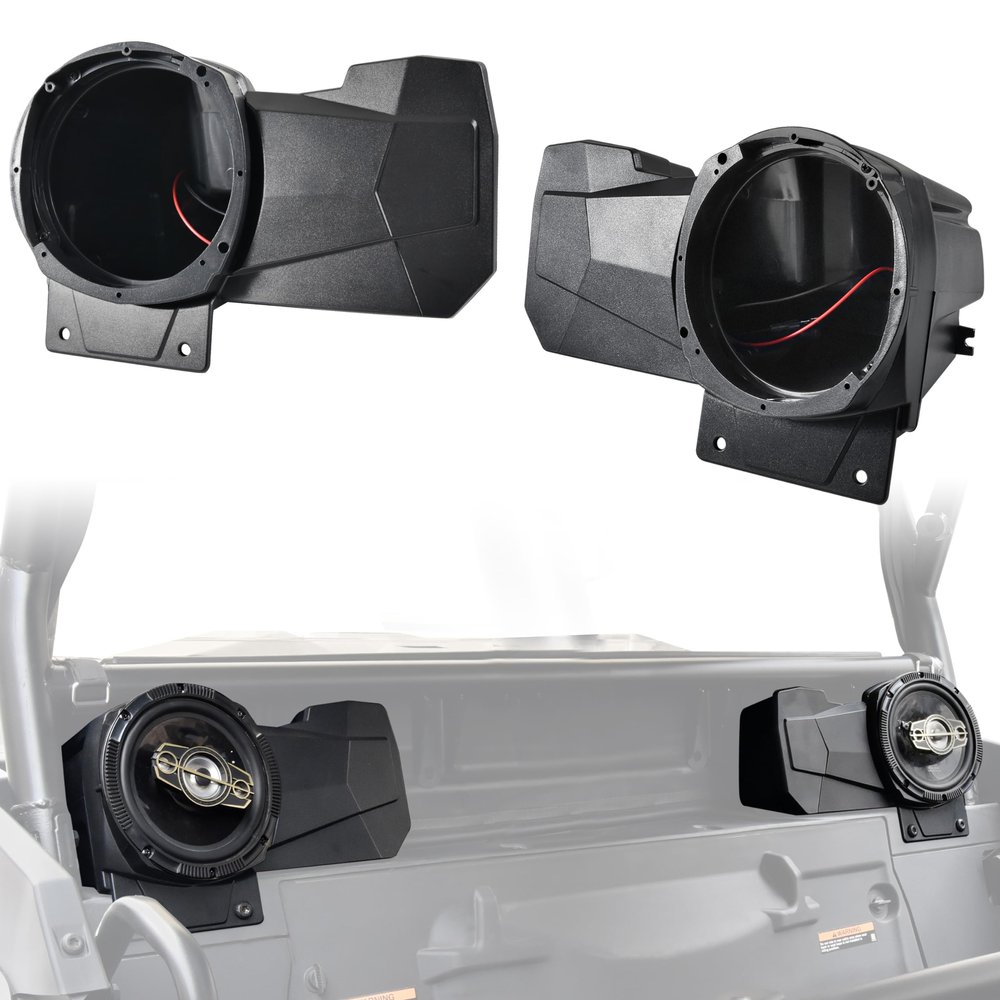 POKIAUTO UTV Speaker Enclosures for 2024+ Polaris RZR, Rear Seat Speaker Pods Mounts Brackets Support 6.5" Speakers for Polaris RZR XP 1000/ XP 4 1000 2024 2025 Accessories(2PCS)