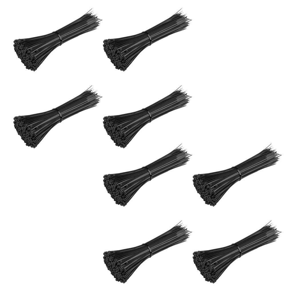 BudgetBundles US 2000-4000 Pc 8" Inch Black Network 50 LBS Zip Nylon Cable Cord Wire Tie Strap (7.87''/200mm 8 Sets(4000 Pcs))