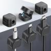 6 Pack Magnetic Cable Clip Clips, Under Desk Cable Management,Hgliagtsmat Adhesive Cord Clip Storage Box for Home Desk Phone Car Wall Desktop Nightstand, Wall Cable Management (Black)