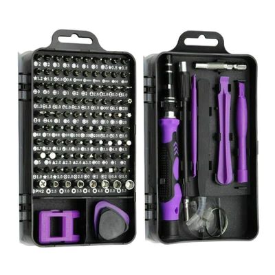 115 In 1 Screwdriver Set Mini Precision Screwdriver Home Repair Tools Computer Mobile Phone Device Repair Tools (Color : Purple)