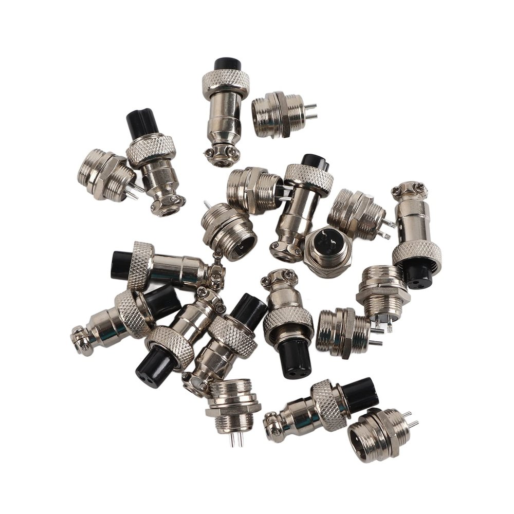 10 Set GX12 2Pin 12mm Aviation Plug Male Female Metal Socket Connector, Bakelite Insulator, 500 Times Lifespan, Acquisition Systems