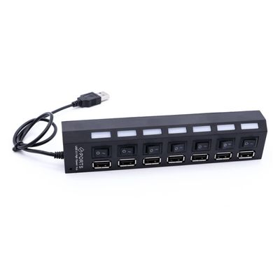 Mikikit Port USB Hub with Individual for Pc and Laptop USB Splitter for Rapid Data Transfer and Led Status Indicator