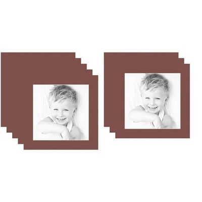 10x10 Brique/Brique Custom Mat for Picture Frame with 6x6 Opening Size (Mat Only, Frame NOT Included) - 8 Pack