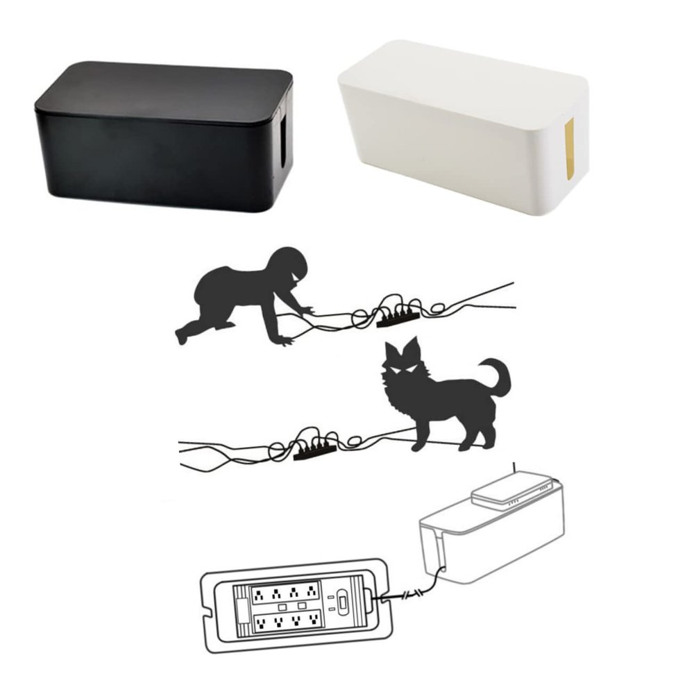 DOITOOL Wire Cover Power Cord Storage Box Computer Charging Line Organizer Cable Management Box for Home