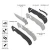 Dentuso Serrated Folding Knife, 3" Sharp AUS-8 Blade, 7.5" Total Length, Textured G10 scale, Crossbar Lock, Reversible Clip, Ball Bearing Pivot, Premium Survival Pocket Knife, Ideal for Hunting, Camping, EDC, Serrated Tanto view 3