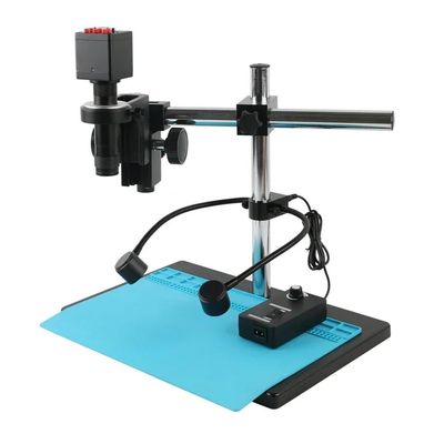 ZTBH Microscope Accessories Kit FHD 080P VGA HDMI Industrial Lab PCB Soldering Video Microscope Camera 130X Zoom High Working Distance Big View Lens Microscope Slides (Color : A, Size : Black)