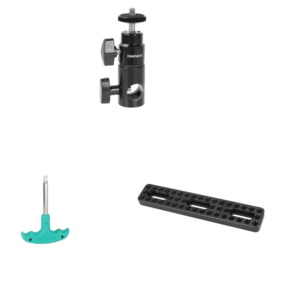 CAMVATE Light Stand Mount + Long Cheese Plate + Straight Screwdriver Assembly Tool