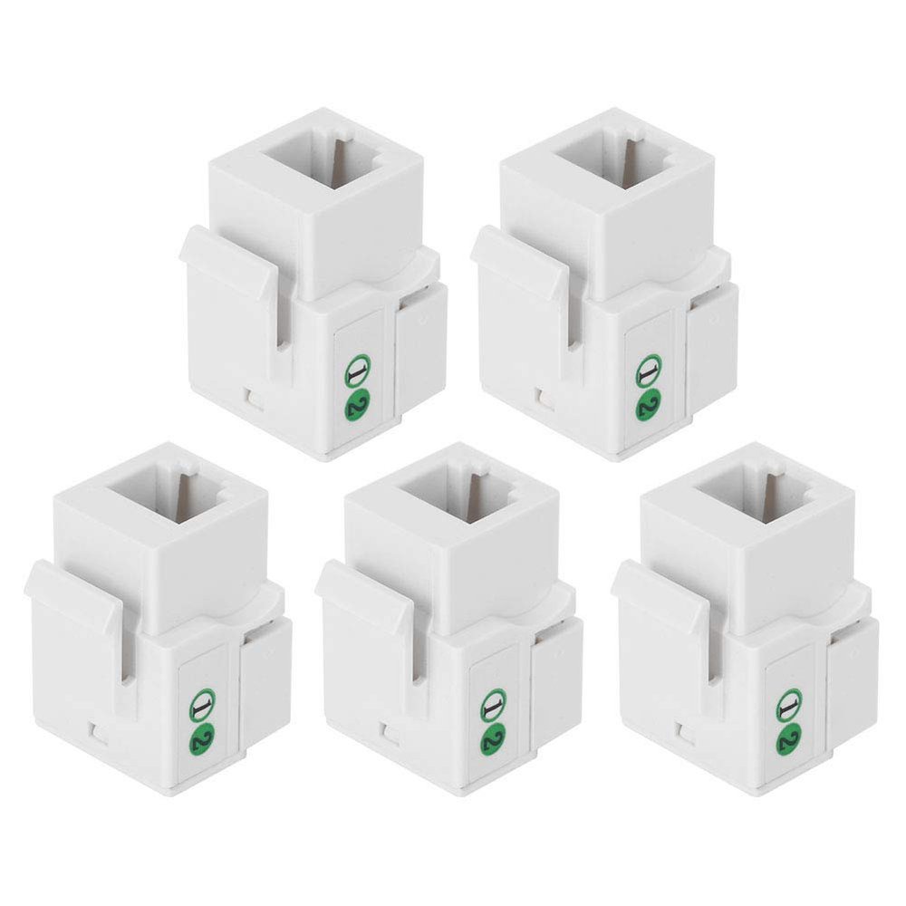 ANKROYU 5PCS Telephone Voice Module, Single Port Single Port Network Module with Dust Cover, Network Cable Information Module for Network Engineering Integrated Wiring