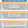 No Drilling Under Desk Cable Management, Metal Cable Management Tray Under Desk with Clamp, Retractable Power Strip Cord Holder for Wire Management 31Inch (2 Pack White) view 4