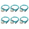 SpeedyFiberTX 6-Pack 200 Feet Low Loss Non-Pinned MPO to 8xLC Fiber Breakout Harness Cable, OM3 Corning ClearCurve Fiber, Aqua Riser OFNR Cable Jacket | MTP Compatible view 1