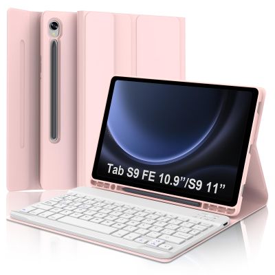 Keyboard Case for Samsung Galaxy Tab S10 Lite / S10 FE/ S9 FE 5G 10.9 Inch/Tab S9 11 Inch, Magnetic Detachable Wireless Bluetooth Keyboard, Smart Slim Folio Cover with S Pen Holder, Auto Wake/Sleep