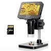 Elikliv Microscope, LCD Digital Coin Microscope 1000x, Coin Magnifier for Error Coin with 8 Adjustable LED Lights, PC View Compatible with Windows, EDM4 Max, 4.3 Inch, Black view 1