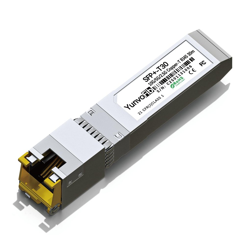 SFP+ to RJ45 10G Transceiver - 10GBASE-T 2.5G/5G/10G Auto-Negotiation SFP+ Module up to 30m, Plug & Play 10G SFP+ Ethernet Adapter Compatible with Cisco D-Link Mikrotik Ethernet Switch