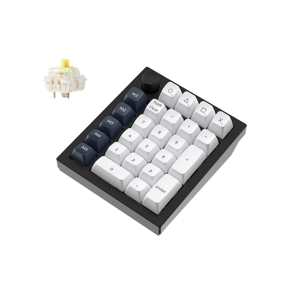 Keychron Q0 Max Wireless Custom Mechanical Numpad, 2.4 GHz/Bluetooth 5.1/Wired QMK Number Pad, RGB Hot-Swappable with Gateron Banana Switch for Laptop Mac Windows Linux - Black