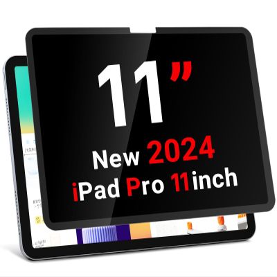ZOEGAA IPad Pro 11 inch Privacy Screen (2024 M4 Chip), Removable & Reusable Ipad pro 11 inch Screen Protector, Anti-Spy Privacy Filter, Anti-Glare, Blue Ray Reduction, black