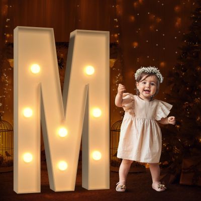 Tongjoy Marquee Letters 3 Feet Tall 3FT Large Light Up Letters M for Wedding Will You Marry Me Sign Happy Birthday Engagement Party Decorations Big Letterboard M