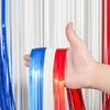 Voircoloria Red White Blue Foil Fringe Backdrop Curtains,3.3x6.6ft, 2 Pack view 2